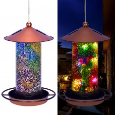 XDW-GIFTS Solar Bird-Feeder for Outside Hanging Outdoor XDW-GIFTS Solar Bird-Feeder for Outside Hanging Outdoor